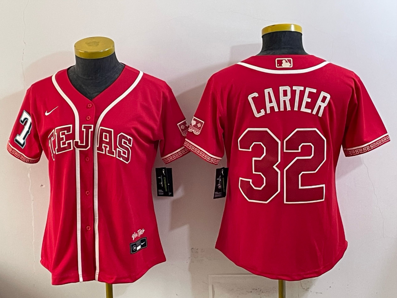women Texas Rangers #32 Carter red Nike 2026 MLB Jersey 0518003->texas rangers->MLB Jersey